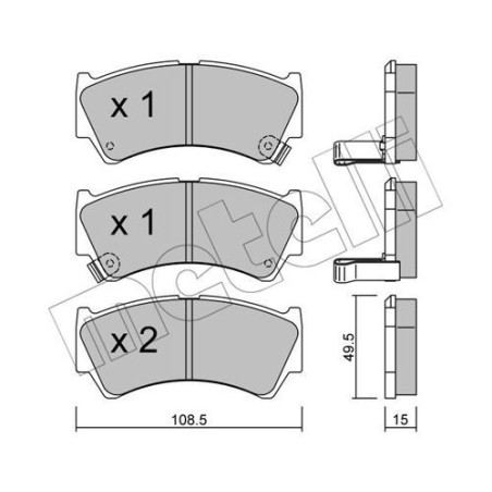 METELLI 22-0436-0 Klocki hamulcowe Przód dla