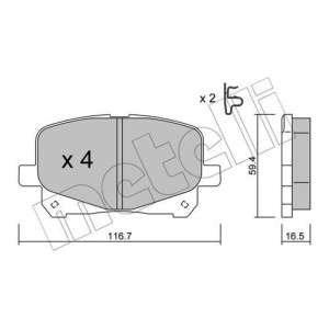 METELLI 22-0443-0 Bremsbeläge Vorne für