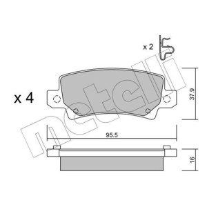 METELLI 22-0447-0 Brake Pad Set Rear for