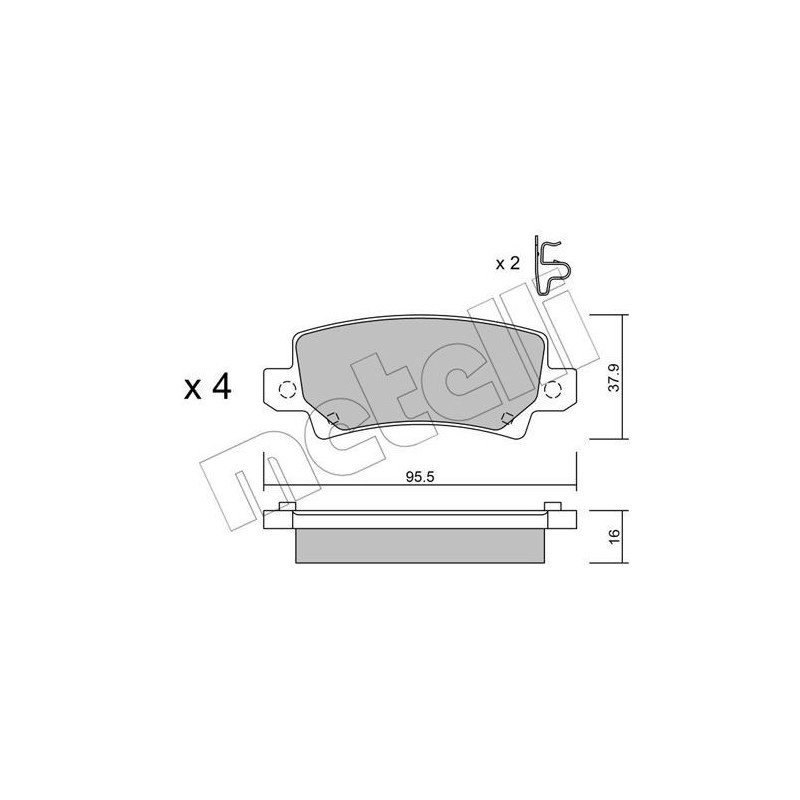 METELLI 22-0447-0 Brake Pads Set Rear for