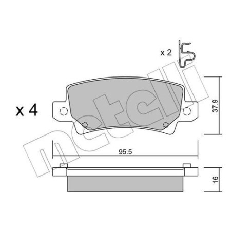 METELLI 22-0447-0 Plaquettes de frein Arrière pour