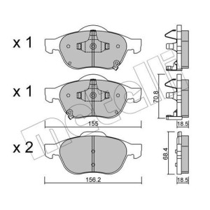 METELLI 22-0448-0 Klocki hamulcowe Przód dla