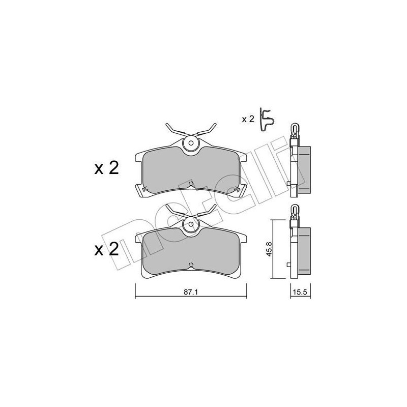 METELLI 22-0449-0 Brake Pads Set Rear for