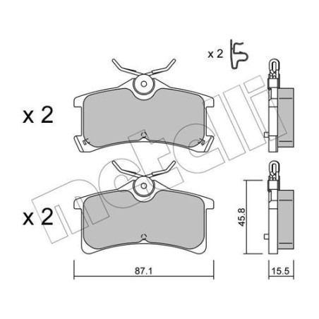 METELLI 22-0449-0 Plaquettes de frein Arrière pour