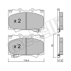 METELLI 22-0452-0 Pastillas de freno Delantero para
