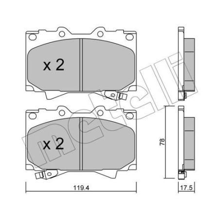 METELLI 22-0452-0 Bremsbeläge Vorne für