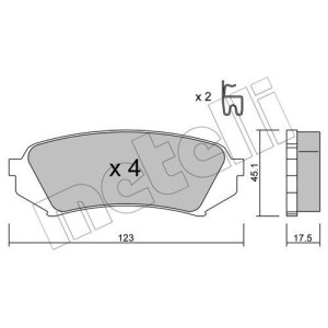 METELLI 22-0453-0 Brzdové platničky Zadné pre