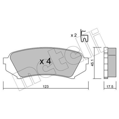 METELLI 22-0453-0 Klocki hamulcowe Tył dla