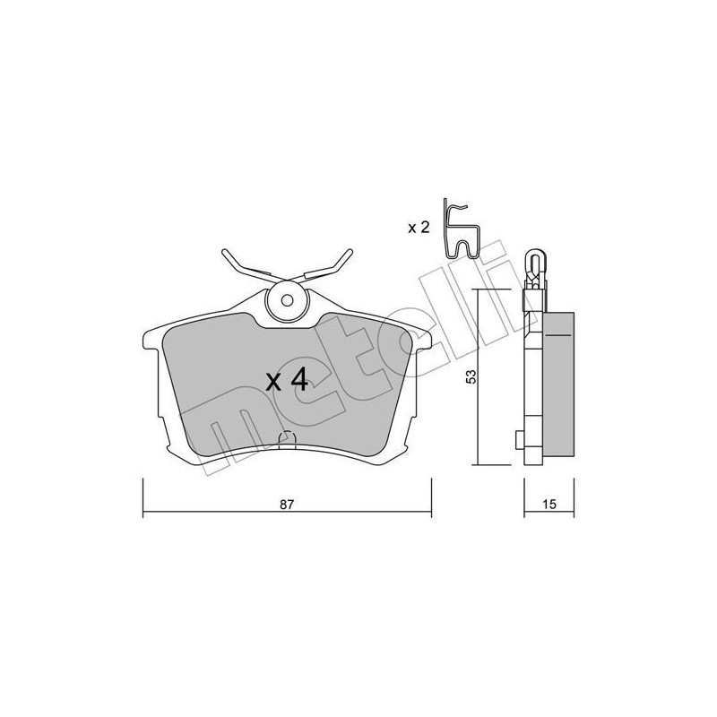 METELLI 22-0465-0 Bremsbeläge Hinten für
