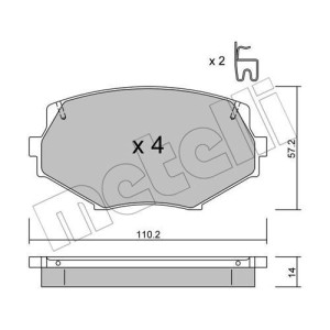 METELLI 22-0472-0 Brzdové platničky Predné pre