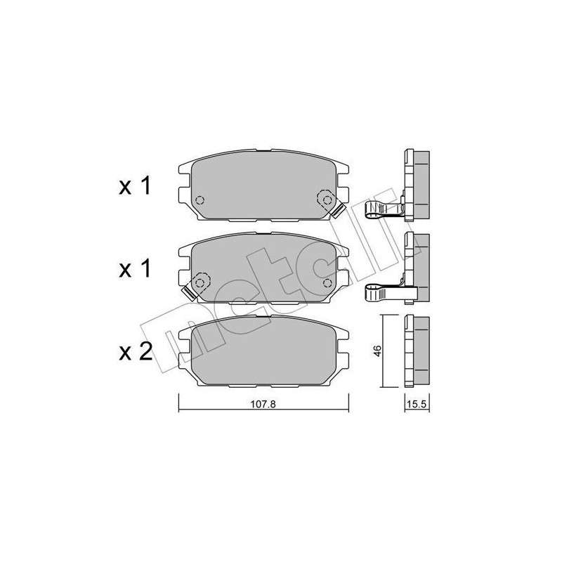METELLI 22-0483-0 Brake Pads Set Rear for