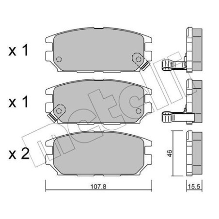 METELLI 22-0483-0 Brake Pads Set Rear for