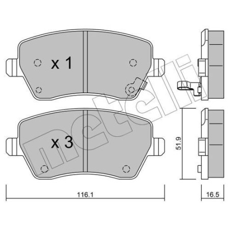 METELLI 22-0485-1 Brzdové destičky
