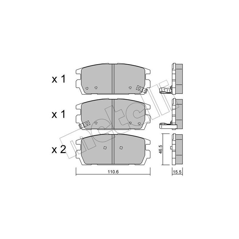 METELLI 22-0507-0 Pastillas de freno Trasero para