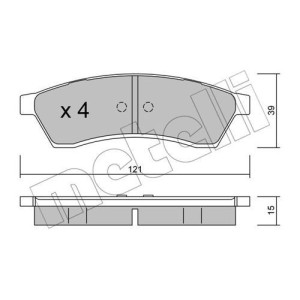 METELLI 22-0510-0 Brake Pads Set Rear for