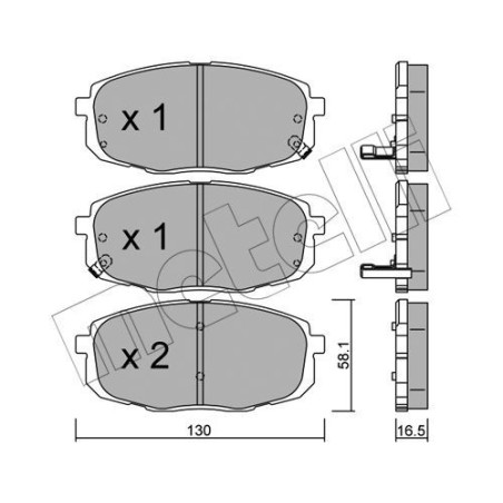 METELLI 22-0513-0 Klocki hamulcowe Przód dla