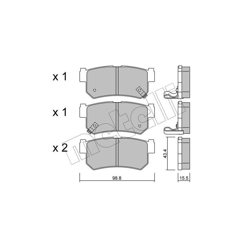 METELLI 22-0519-0 Bremsbeläge Hinten für