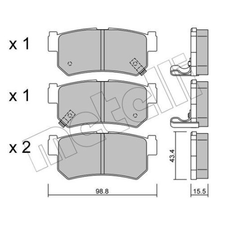 METELLI 22-0519-0 Klocki hamulcowe Tył dla