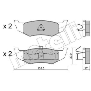 METELLI 22-0522-0 Bremsbeläge Hinten für