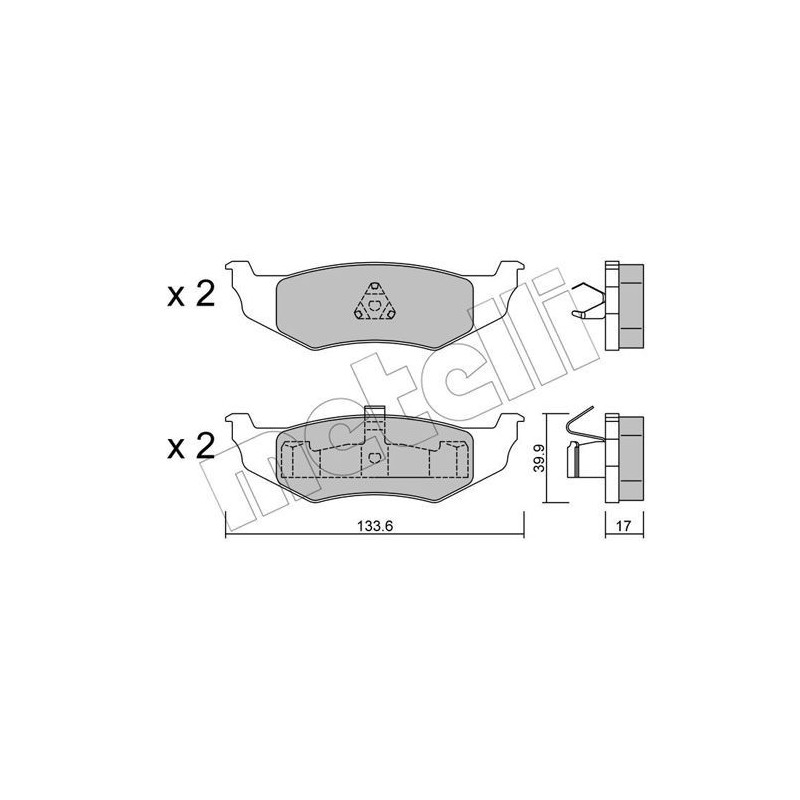METELLI 22-0522-0 Brake Pads Set Rear for