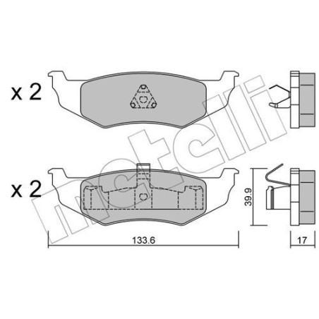 METELLI 22-0522-0 Brake Pads Set Rear for