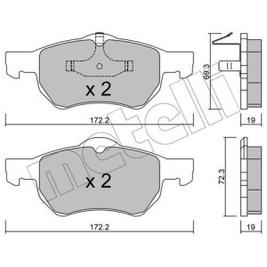 METELLI 22-0523-0 Brzdové platničky Predné pre