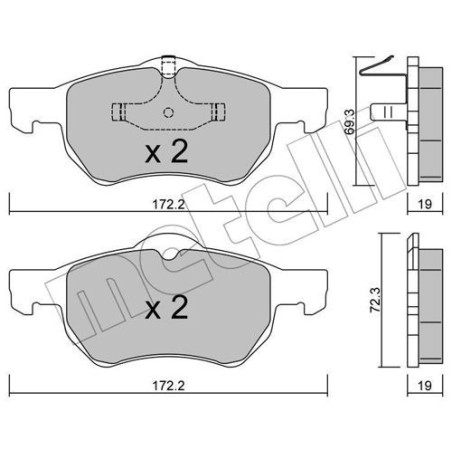 METELLI 22-0523-0 Brake Pads Set Front for
