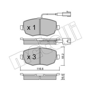 METELLI 22-0528-1 Brzdové platničky Predné pre