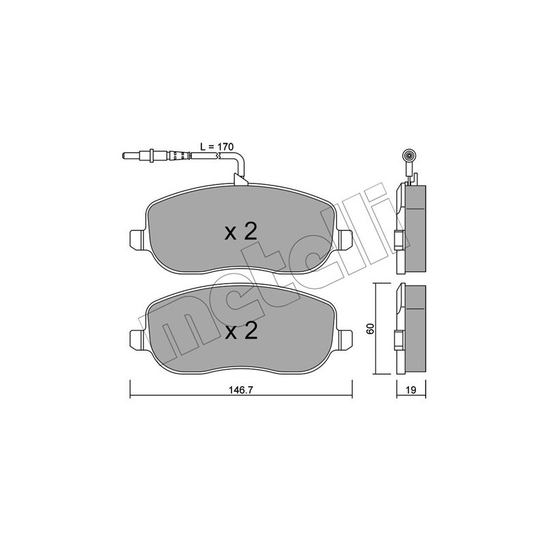 METELLI 22-0530-0 Bremsbeläge Vorne für