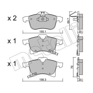 METELLI 22-0539-0 Klocki hamulcowe Przód dla