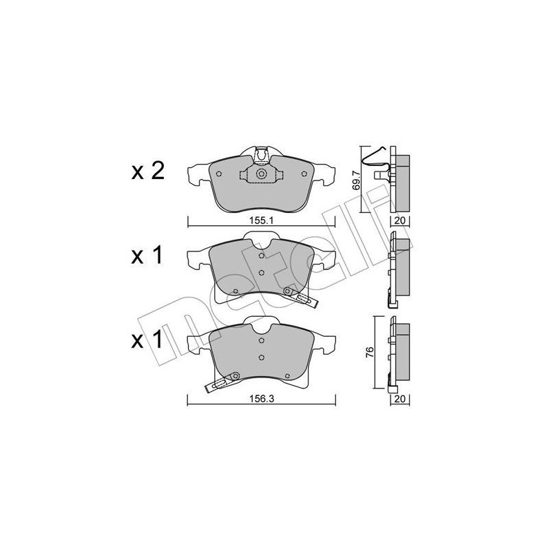 METELLI 22-0539-0 Brake Pads Set Front for