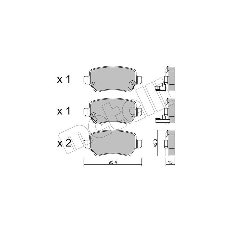 METELLI 22-0542-0 Bremsbeläge Hinten für