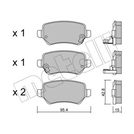 METELLI 22-0542-0 Bremsbeläge Hinten für