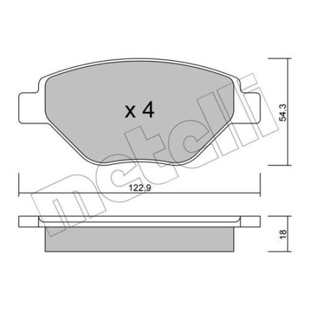 METELLI 22-0543-0 Pastiglie freno Anteriore per