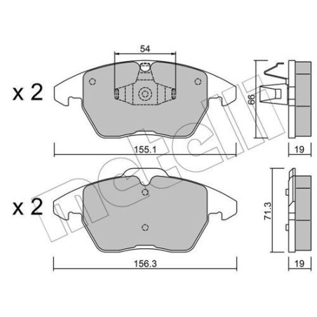 METELLI 22-0548-1 Klocki hamulcowe Przód dla