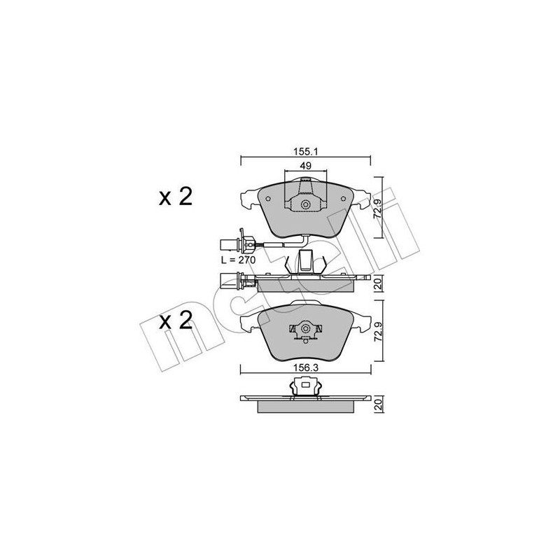 METELLI 22-0549-1 Brake Pads Set