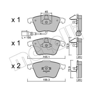 METELLI 22-0549-2 Bremsbeläge Vorne für