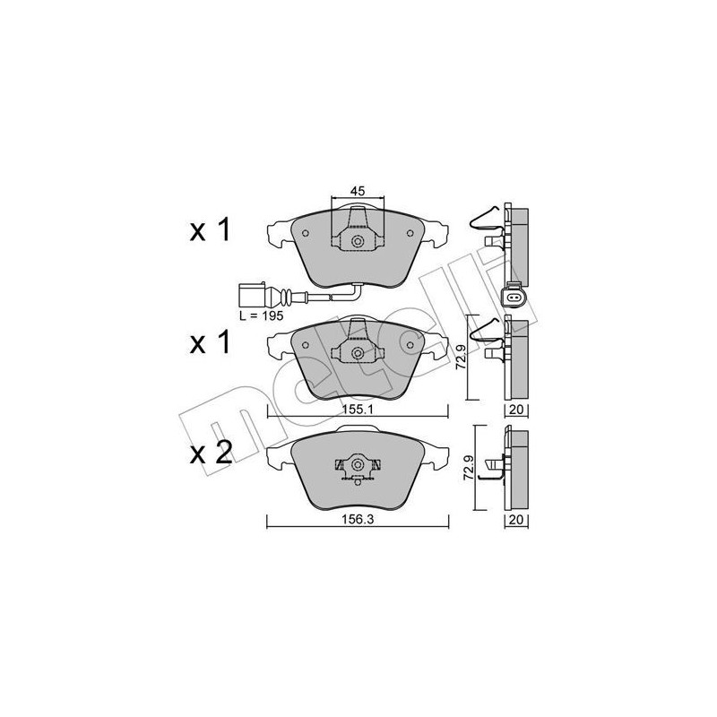 METELLI 22-0549-2 Brake Pads Set Front for