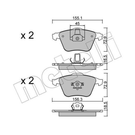 METELLI 22-0549-3 Plaquettes de frein