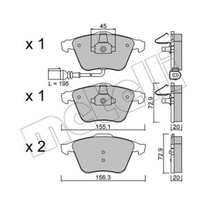 METELLI 22-0549-4 Bremsbeläge Vorne für