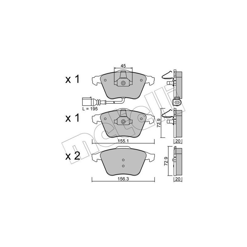 METELLI 22-0549-4 Brake Pads Set Front for