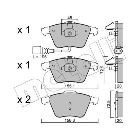 METELLI 22-0549-4 Brake Pads Set Front for