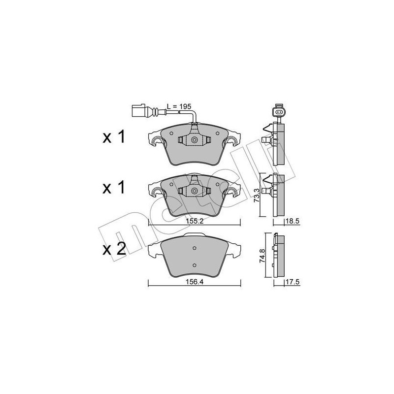 METELLI 22-0552-1 Bremsbeläge Vorne für