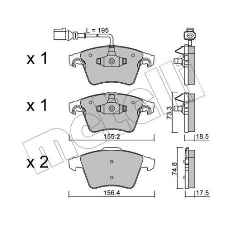 METELLI 22-0552-1 Brake Pads Set Front for