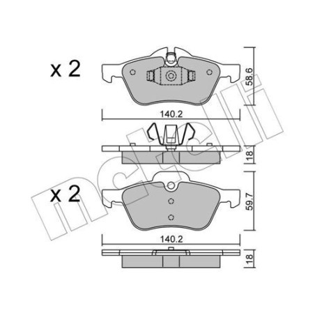 METELLI 22-0555-0 Pastiglie freno Anteriore per