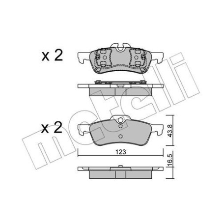 METELLI 22-0556-0 Brzdové platničky Zadné pre
