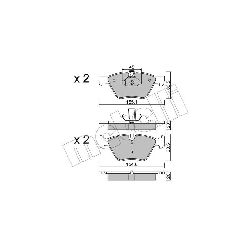 METELLI 22-0557-3 Bremsbeläge Vorne für