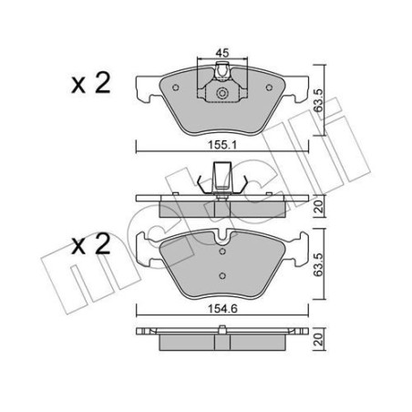 METELLI 22-0557-3 Bremsbeläge Vorne für