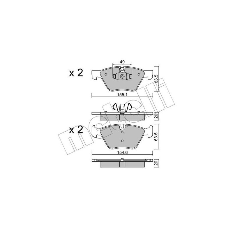 METELLI 22-0557-5 Pastillas de freno Delantero para