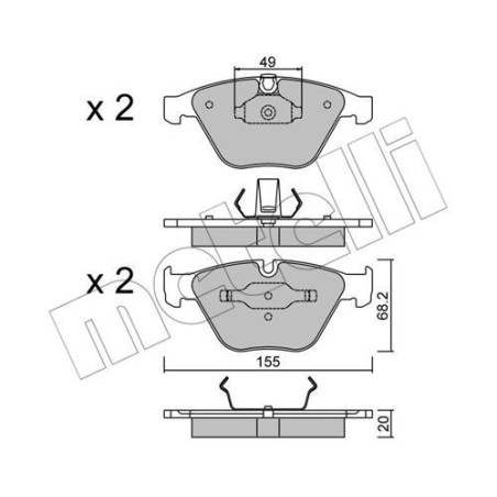 METELLI 22-0558-0 Klocki hamulcowe Przód dla